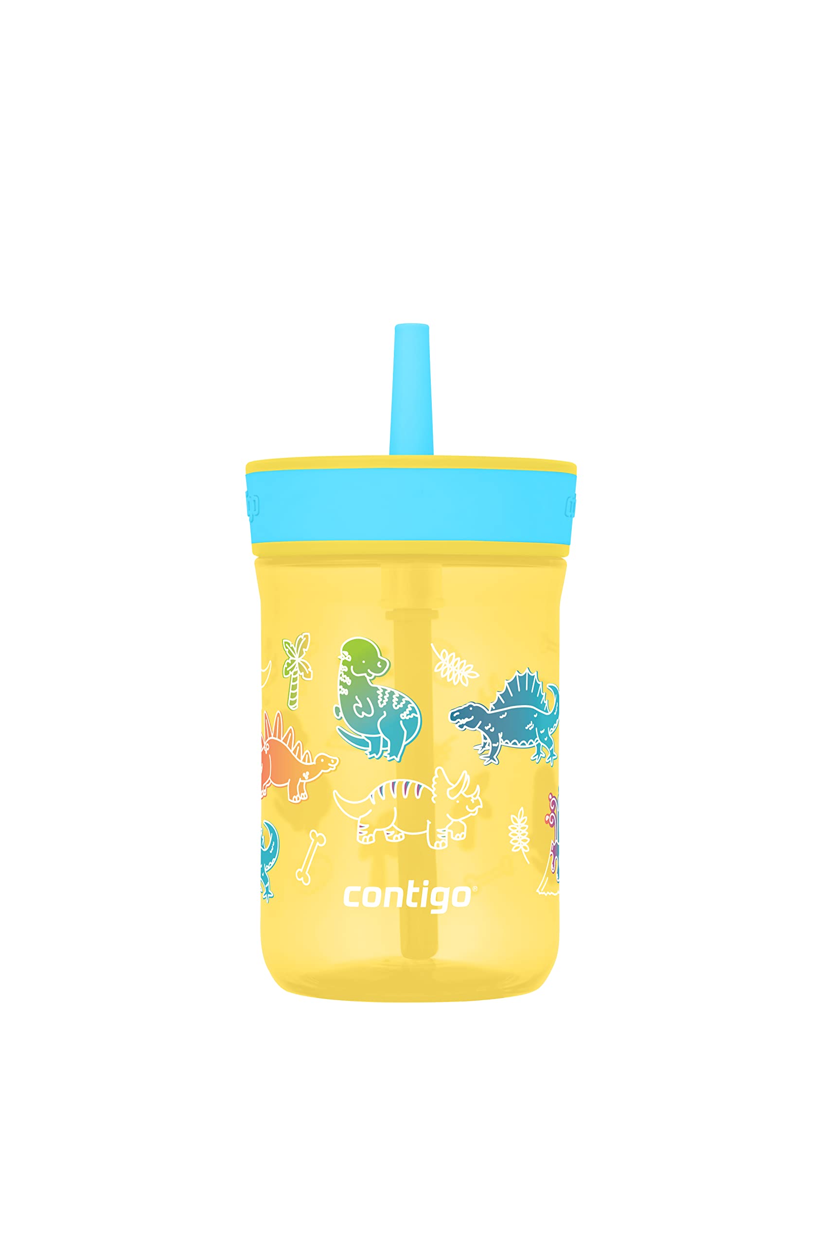 Contigo kids plastic tumbler set displaying the butterfly and llama patterns side by side