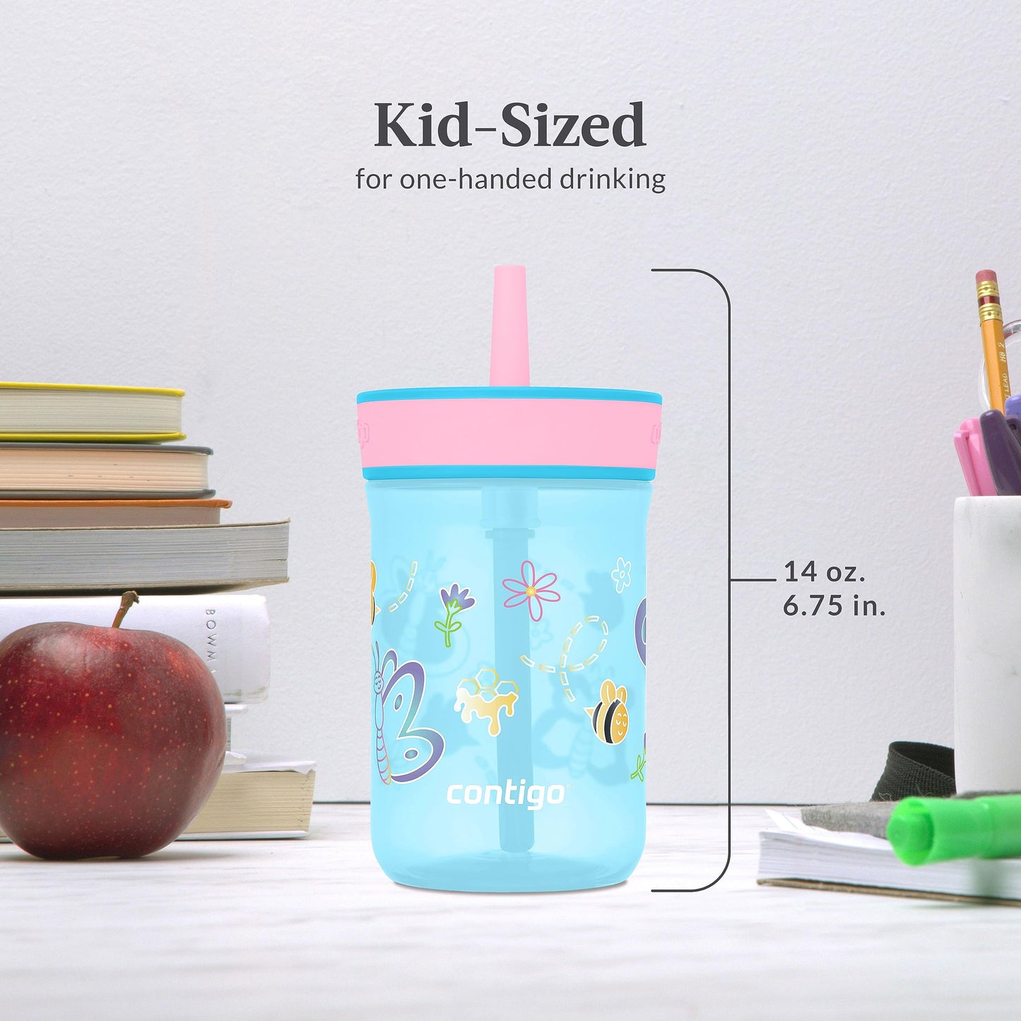 Contigo Leighton toddler drinking cup showing the lightweight and ergonomic shape for small hands