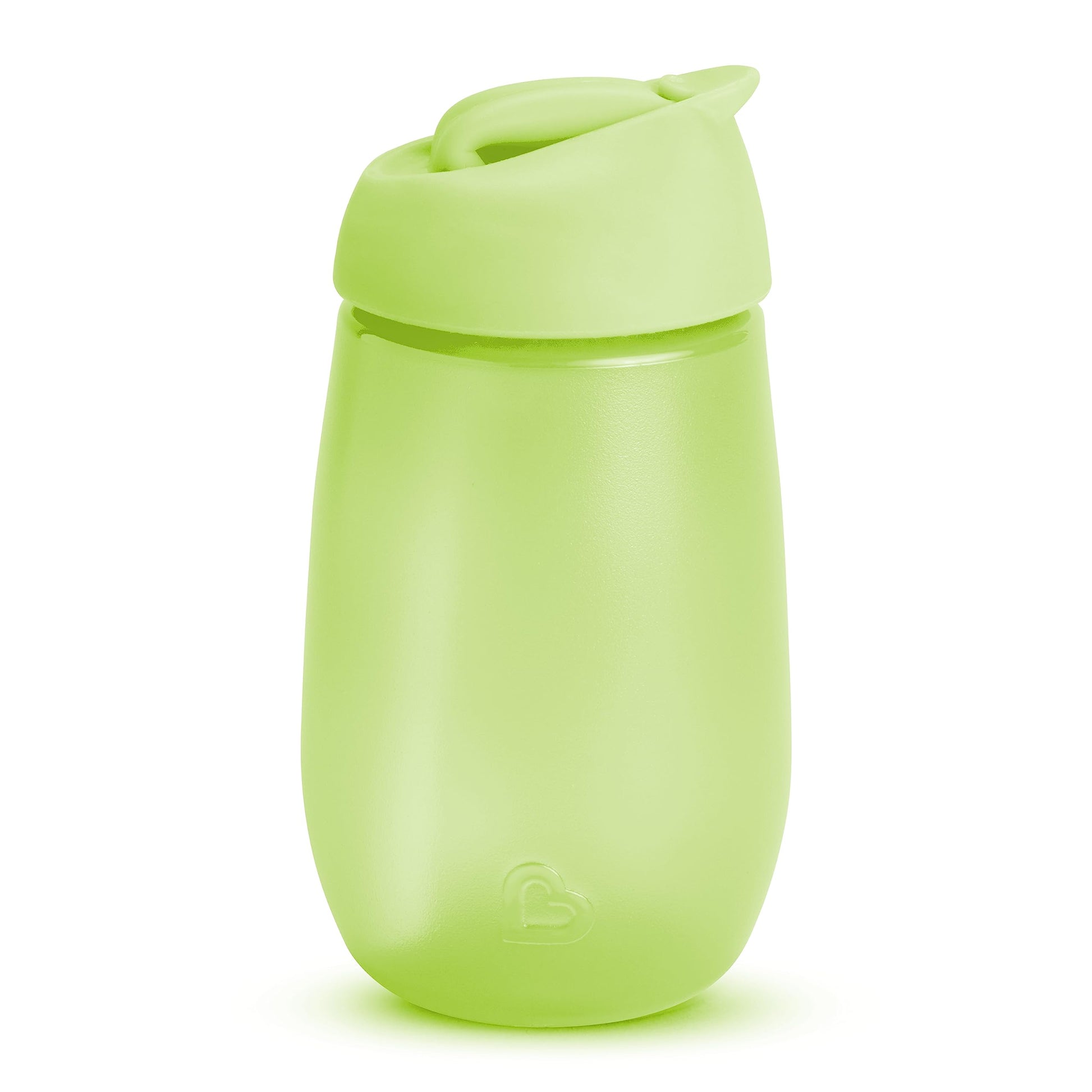Munchkin toddler sippy cup blue and green variant displaying the secure lid closure.
