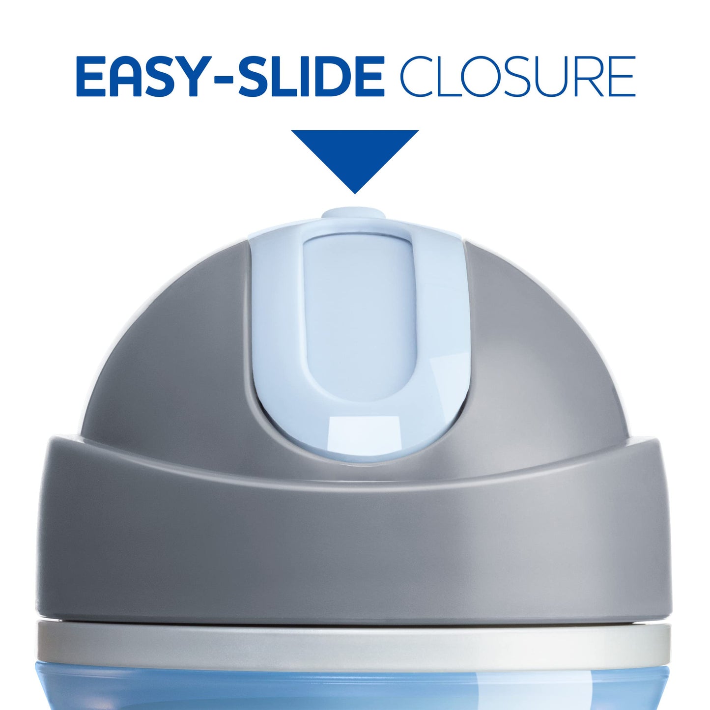 Chicco leak proof spill free baby sipper cup inverted to demonstrate the no spill valve mechanism