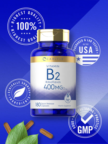 Carlyle riboflavin 400 mg vegetarian capsules dietary supplement details