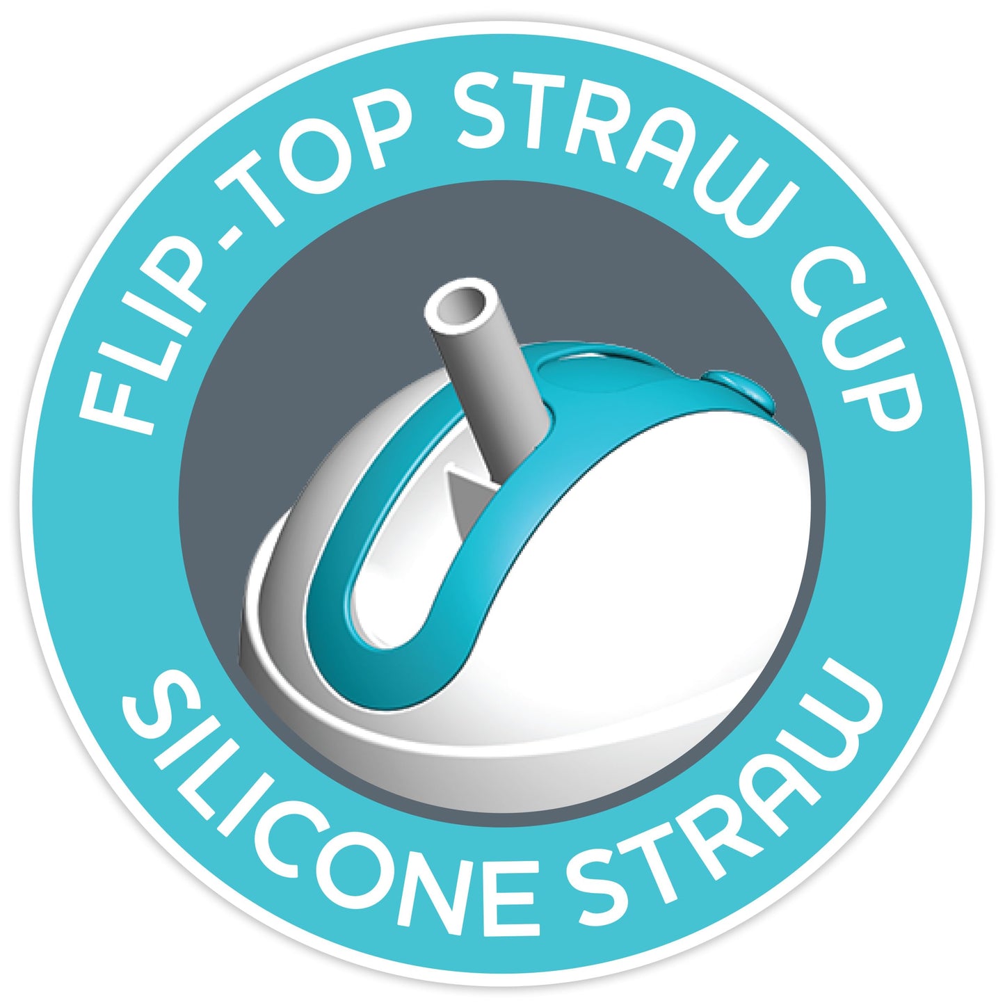 Close up view of the hygienic retractable silicone straw on the Chicco double wall toddler bottle