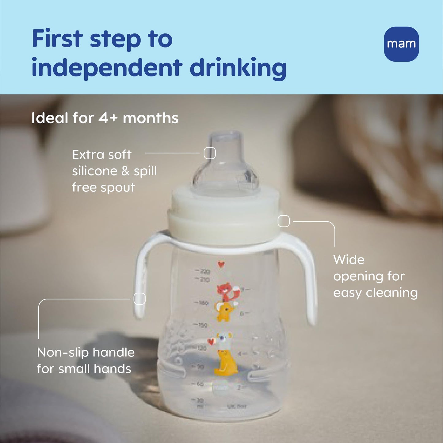 MAM baby trainer cup with non-slip handles