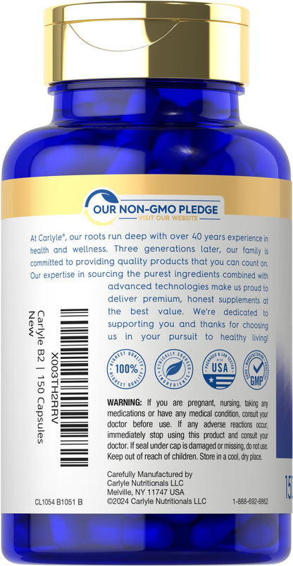 Authentic Carlyle imported Vitamin B2 capsule details