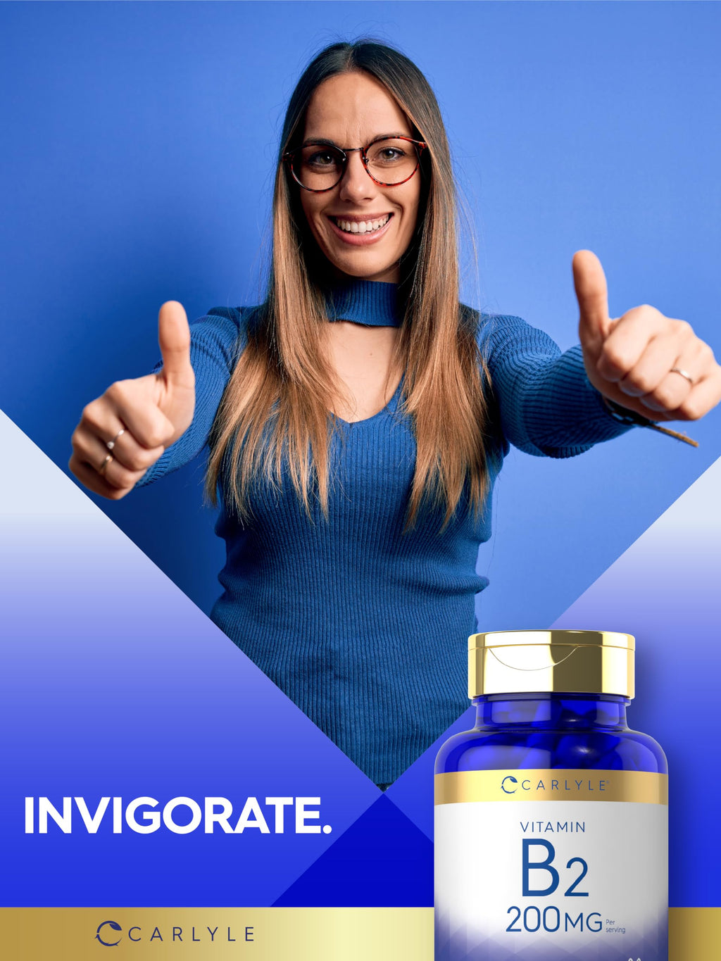 Carlyle Vitamin B2 quick release capsules size and appearance