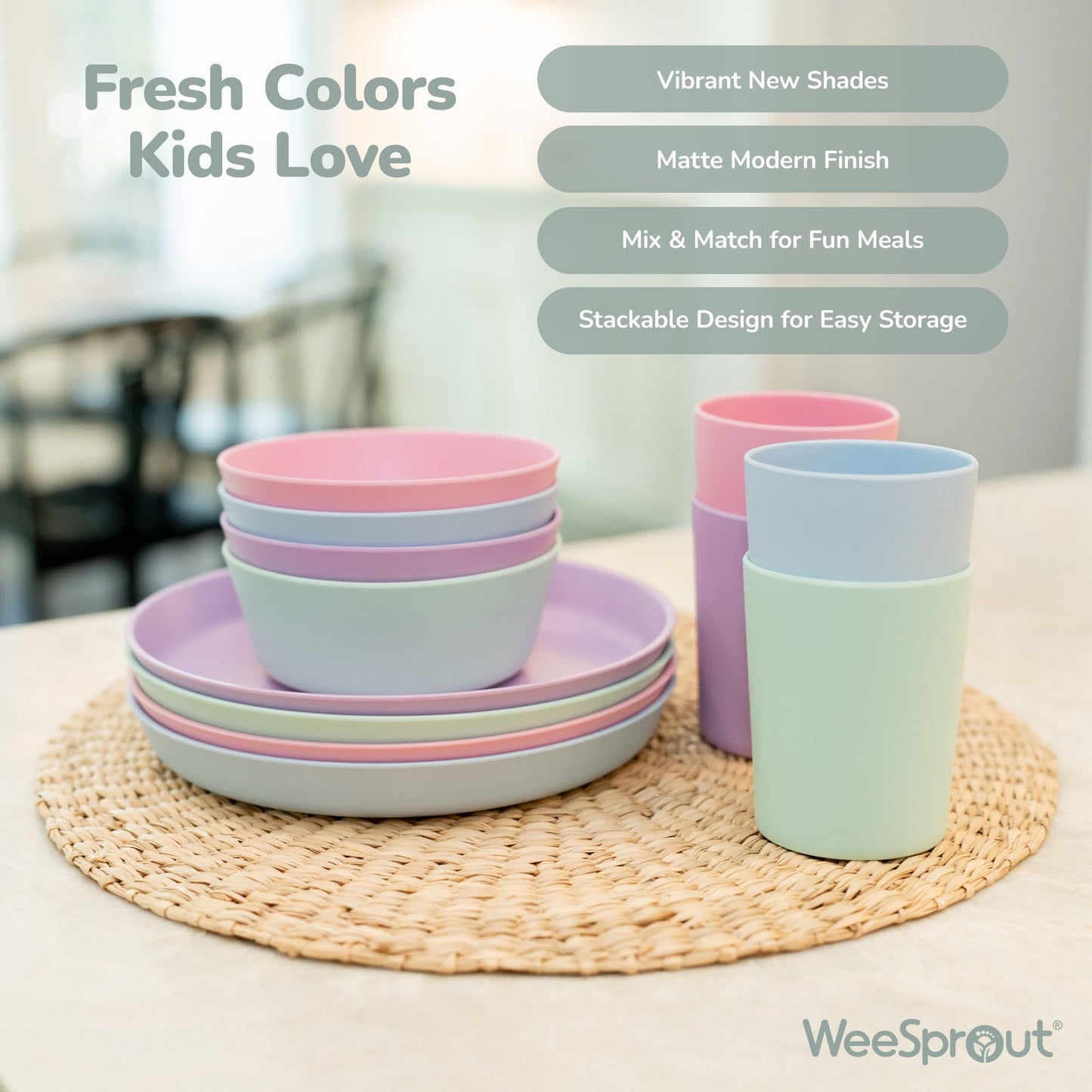 Side view of safe chemical free WeeSprout snack cups highlighting the chip resistant finish