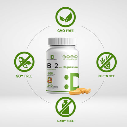 Deal Supplement Vitamin B2 premium 2-in-1 cellular energy support bottle seal