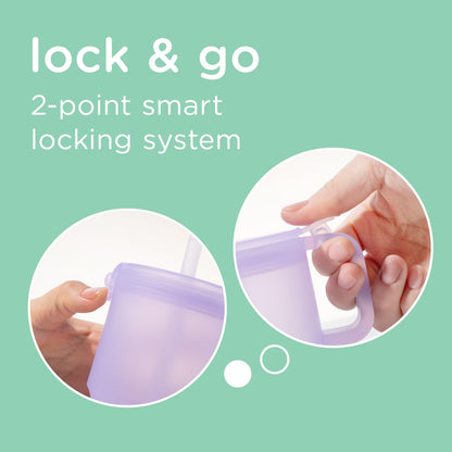 Olababy silicone training cup spill-proof lid detail