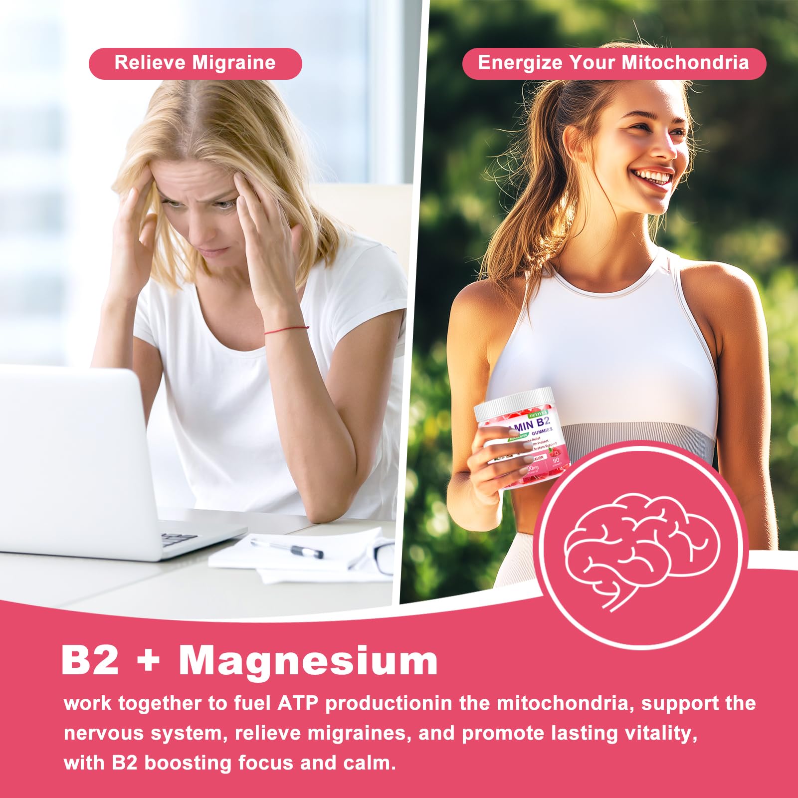 High potency Riboflavin four hundred milligrams nutritional facts and premium magnesium ingredient label close up