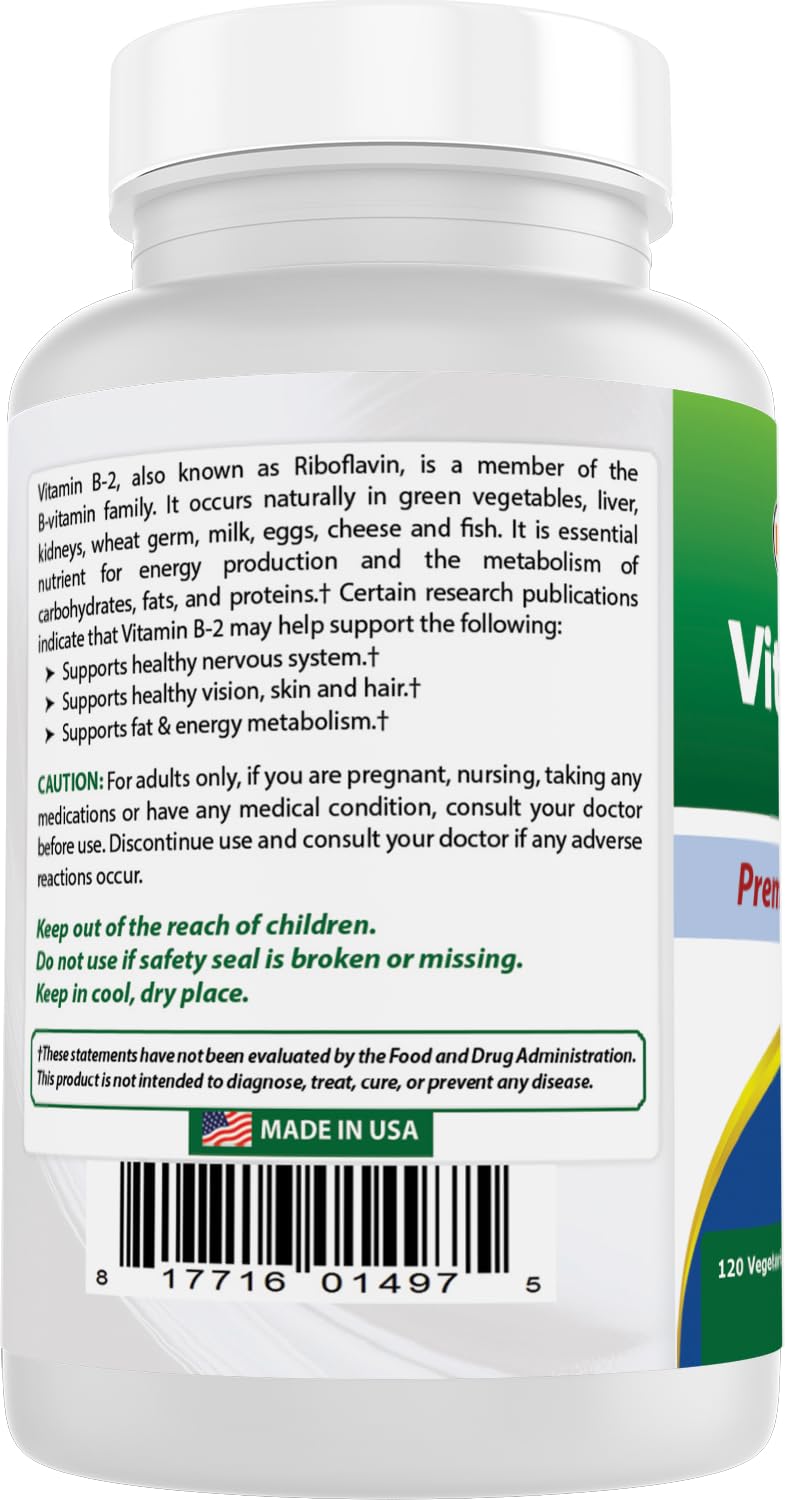 Authentic Best Naturals Vitamin B2 bottle seal and instructions