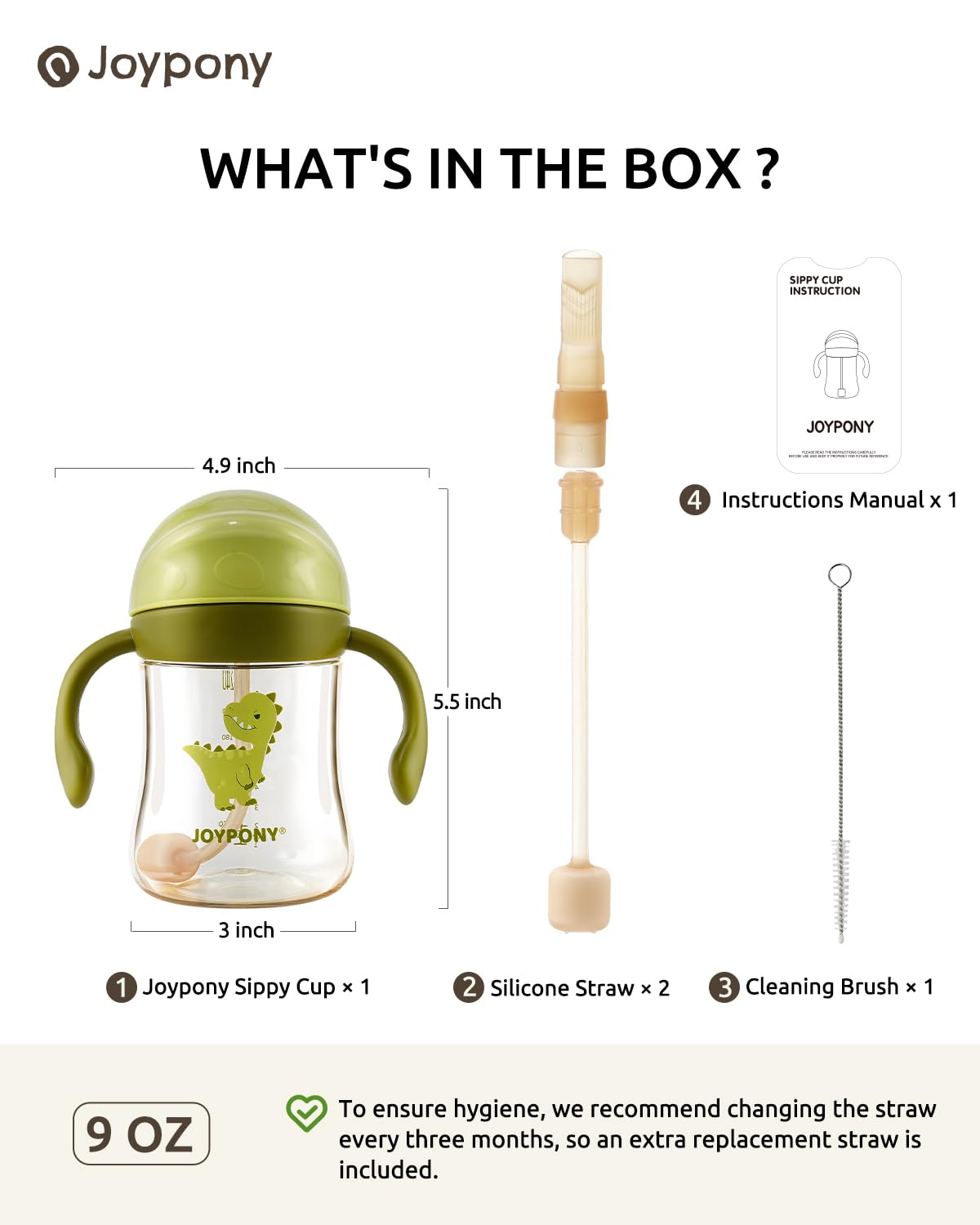 Joypony baby sippy cup exploded view showing parts