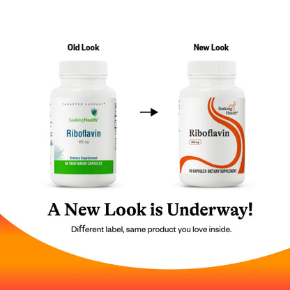 Seeking Health high potency Vitamin B2 60 vegetarian capsules bottle for cellular metabolism support
