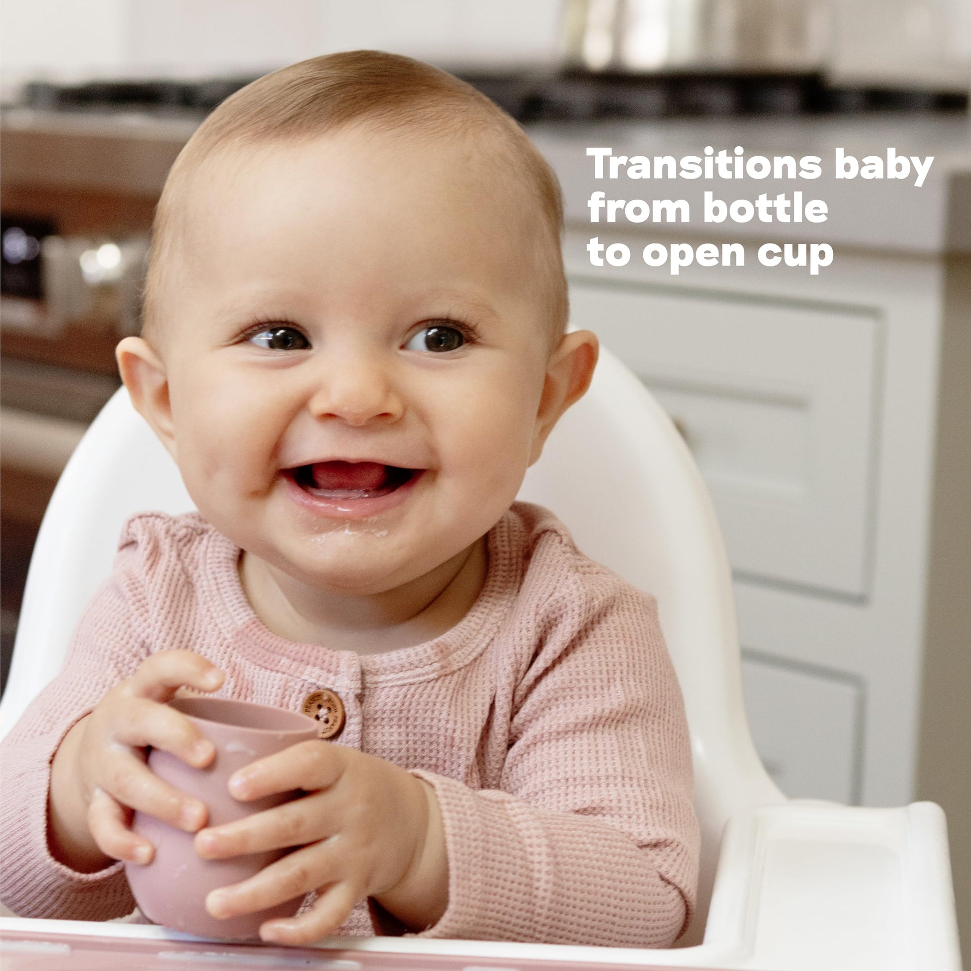 Ezpz baby led weaning essentials silicone cup interior angle view.