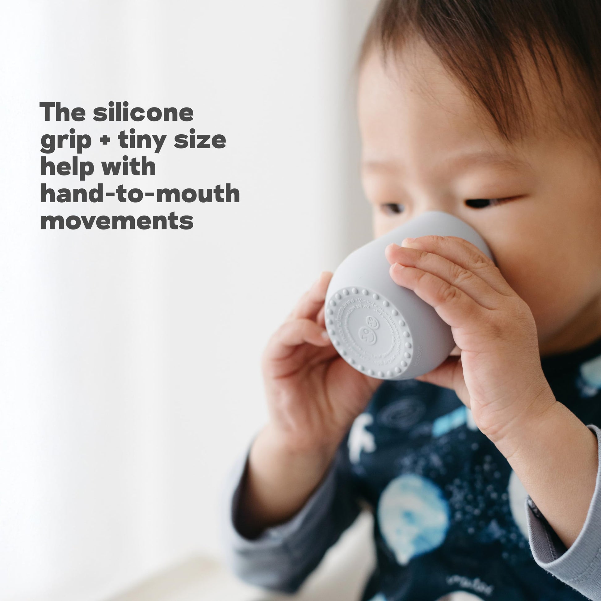 Ezpz pediatric specialist designed silicone open cup for speech development.