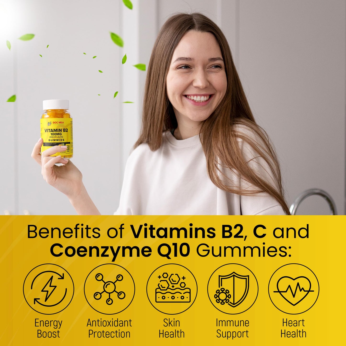 Doc Mila energy metabolism and migraine support supplement gummies