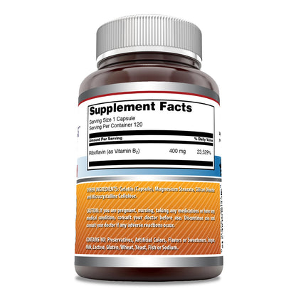 Amazing Nutrition Vitamin B2 supplement showing supplement facts and ingredient label