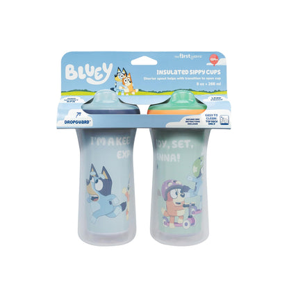 Toddler-tough spill-proof sipper cups in bright green and orange accents