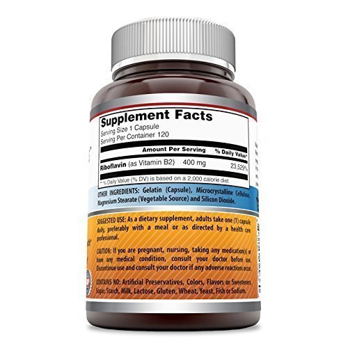 Authentic USA imported Amazing Nutrition Vitamin B2 bottle showing allergen free seals