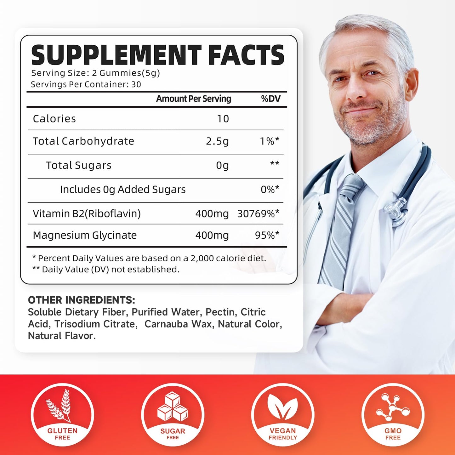Safgumjel migraine relief supplement nutritional facts label close up