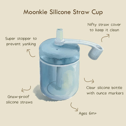 Two pack Moonkie silicone sippy cups for baby led weaning