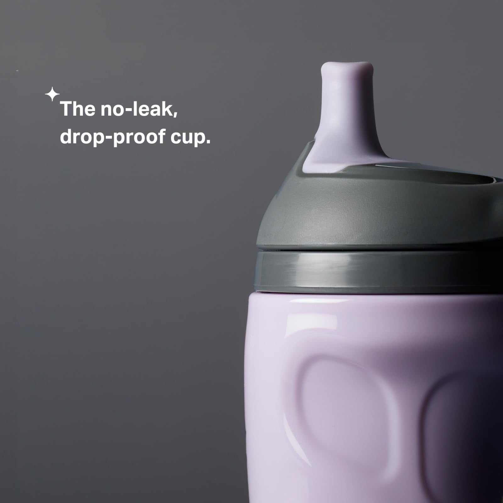Two pack lilac and plum insulated baby bottles showcasing the comfortable toddler grip design