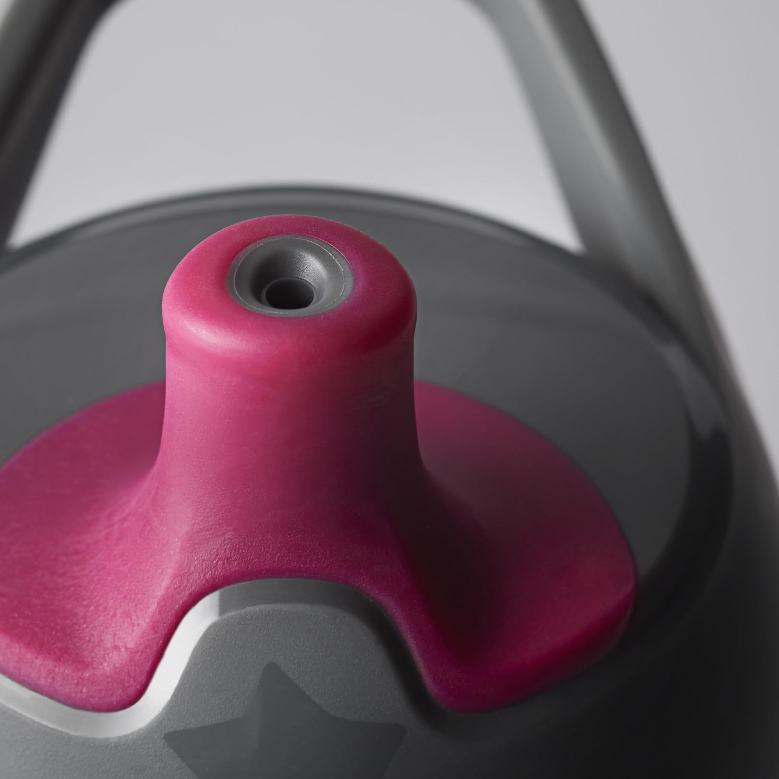 Side view of the double wall insulated toddler drinking cup in vibrant lilac color