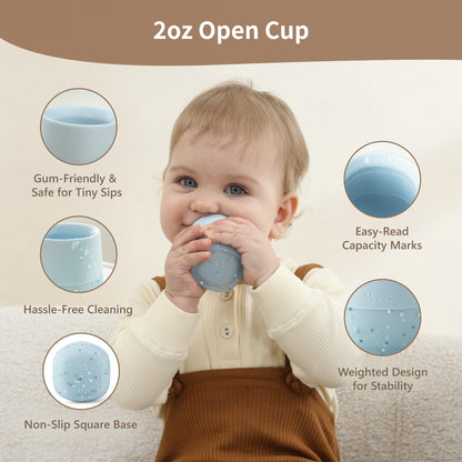 Moonkie infant sippy cup 2 pack mint silicone