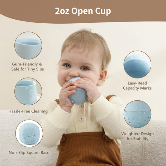 Moonkie infant sippy cup 2 pack mint silicone