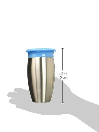 Premium vacuum-sealed double-wall insulation structure of the blue Munchkin toddler cup.
