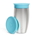 BPA-free authentic Munchkin Miracle 360 insulated toddler cup in vibrant blue color.