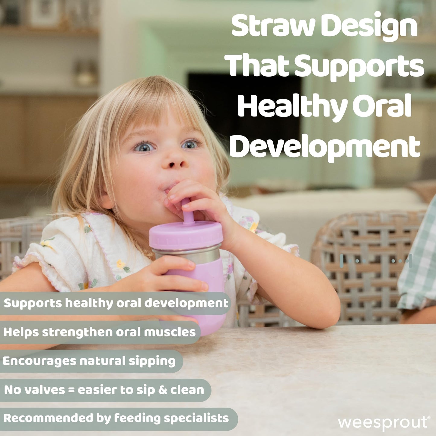WeeSprout kids smoothie tumblers showing the easy grip non slip silicone sleeves