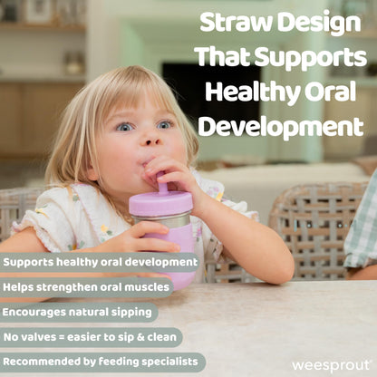 WeeSprout kids smoothie tumblers showing the easy grip non slip silicone sleeves