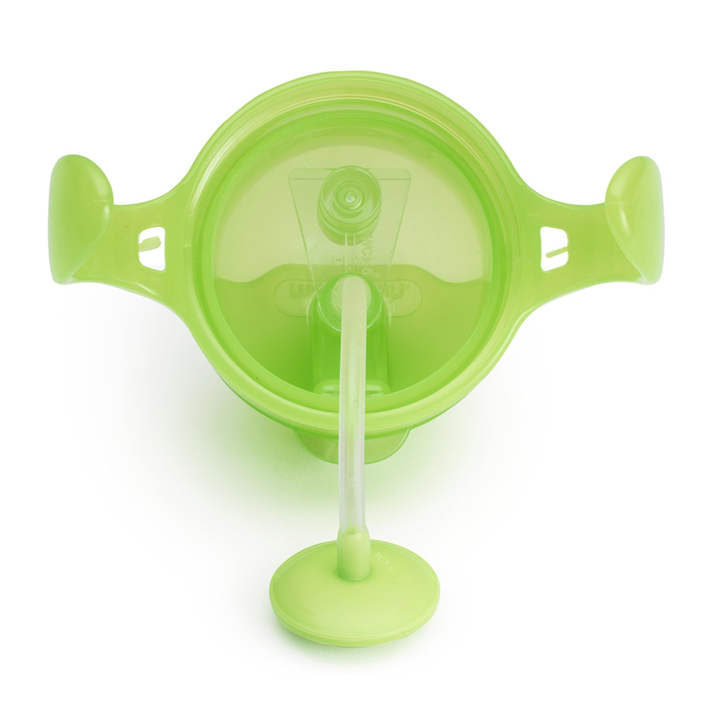Munchkin seven ounce baby sipper cup showing the ergonomic side handles for small hands