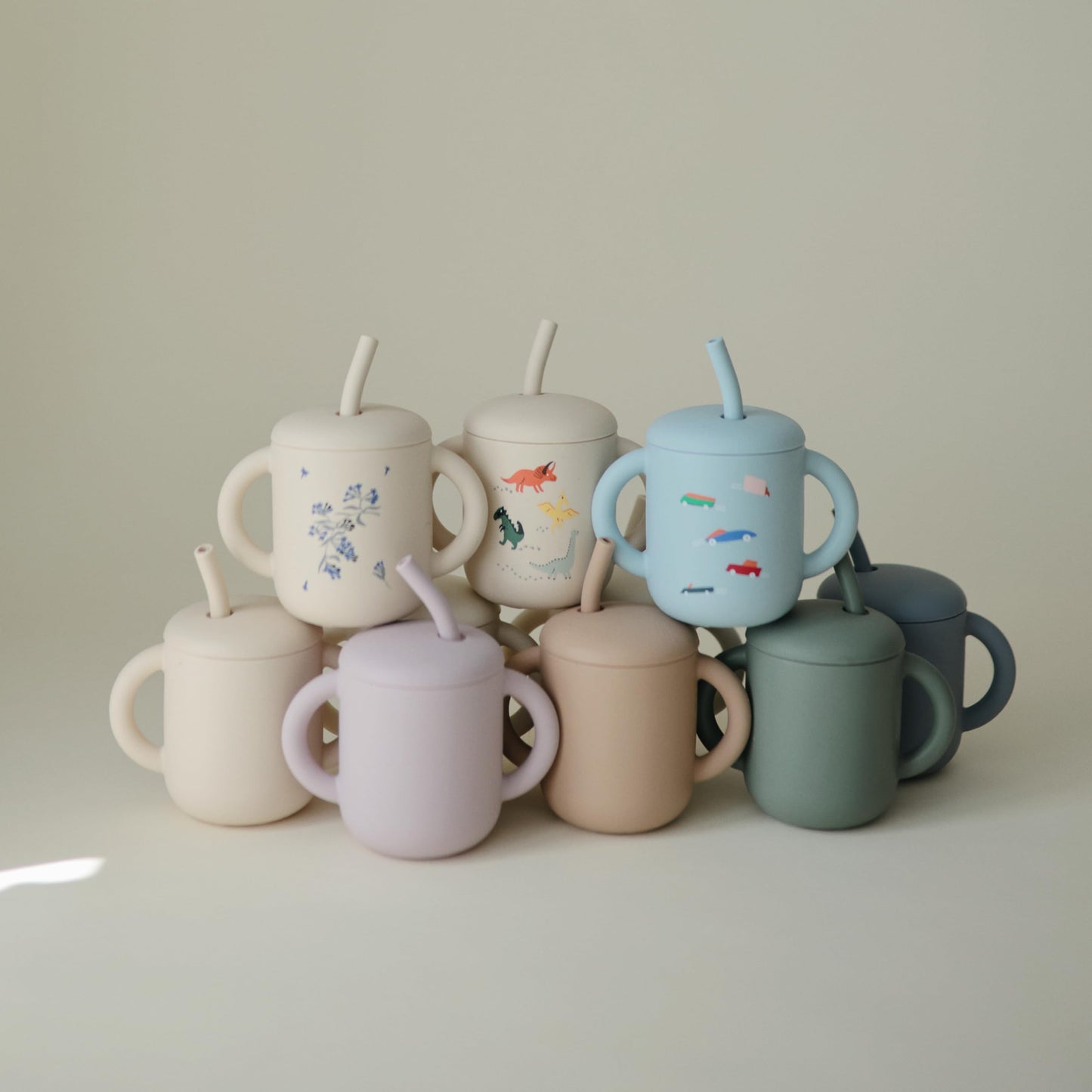 BPA free Mushie straw cup in soft lilac for six months plus infants