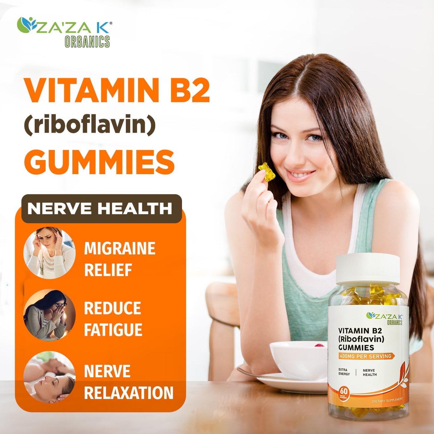 Close-up of vegan pectin-based Vitamin B2 chewable supplements.