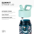 Close up shot of the covered leak-proof silicone straw lid on the Simple Modern Summit collection bottle.