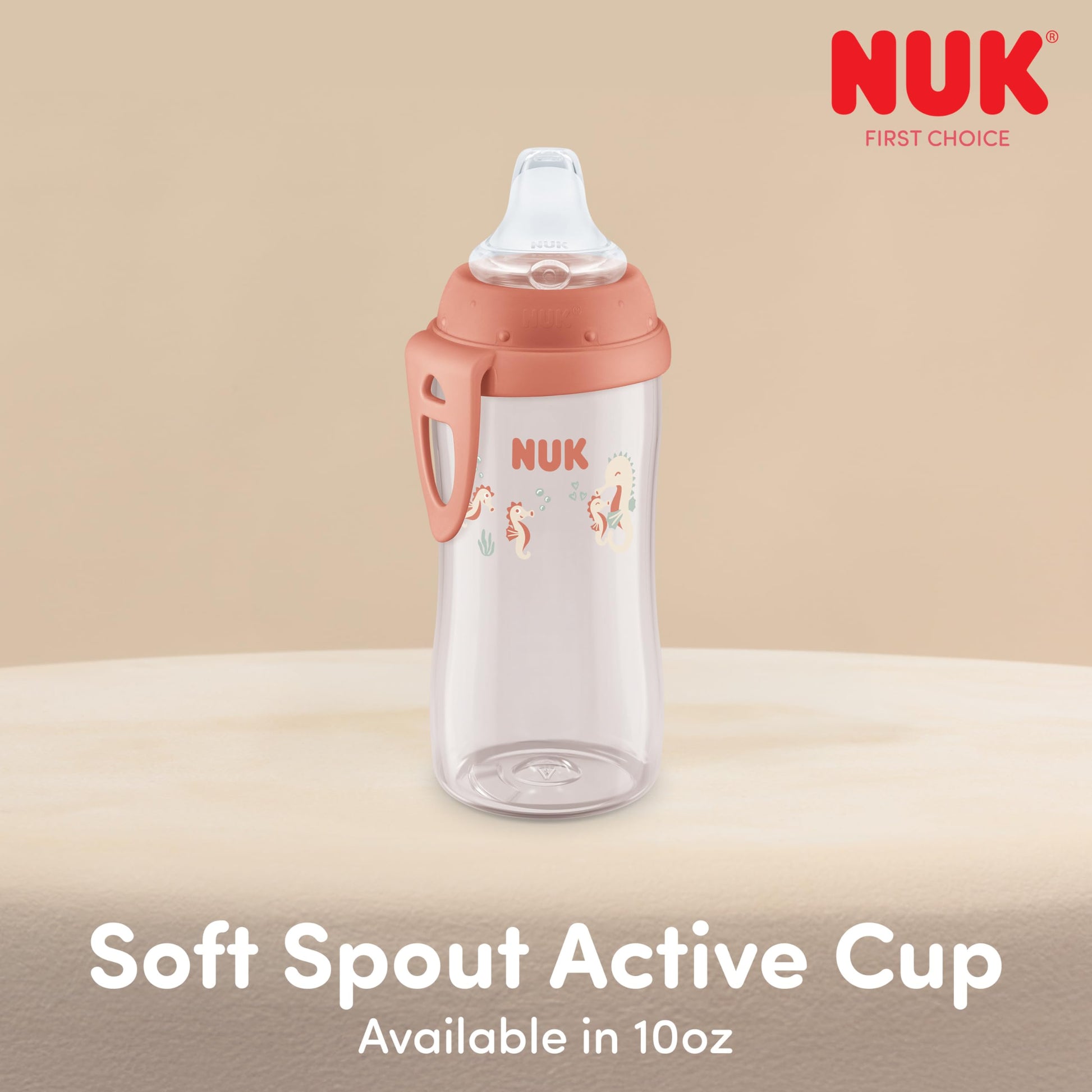 Authentic NUK imported double pack sippy cups in timeless white pattern