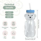 BPA free plastic speech feeding training bear cups in Blizzard Aqua color