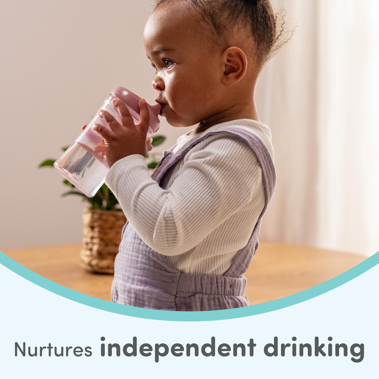 NUK bite resistant toddler cup pack showcasing the leak proof flow control valve mechanism.