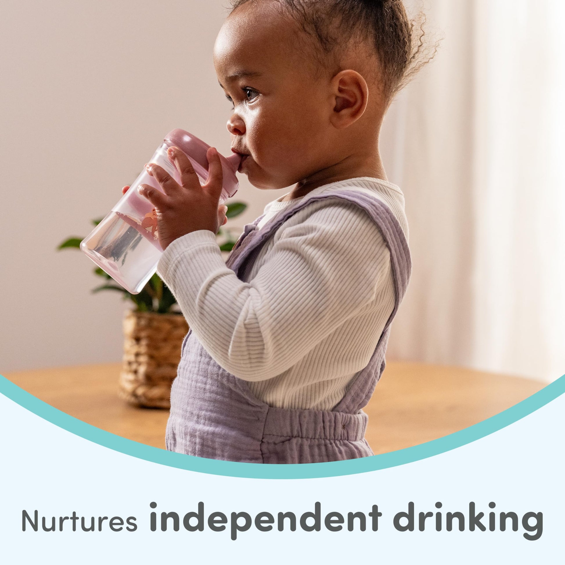 NUK bite resistant toddler cup pack showcasing the leak proof flow control valve mechanism.