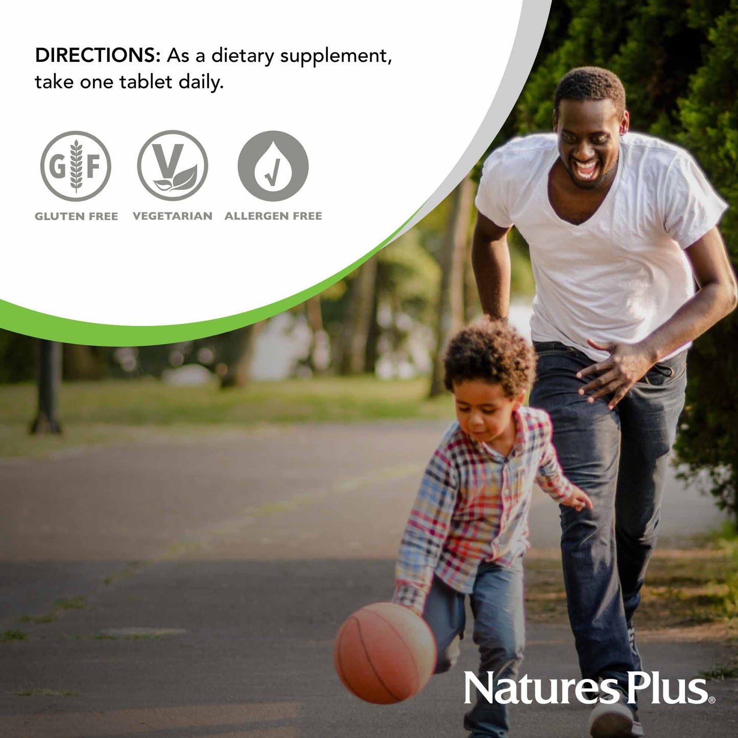 High potency Riboflavin supplement by NaturesPlus showing immune and skin health seals