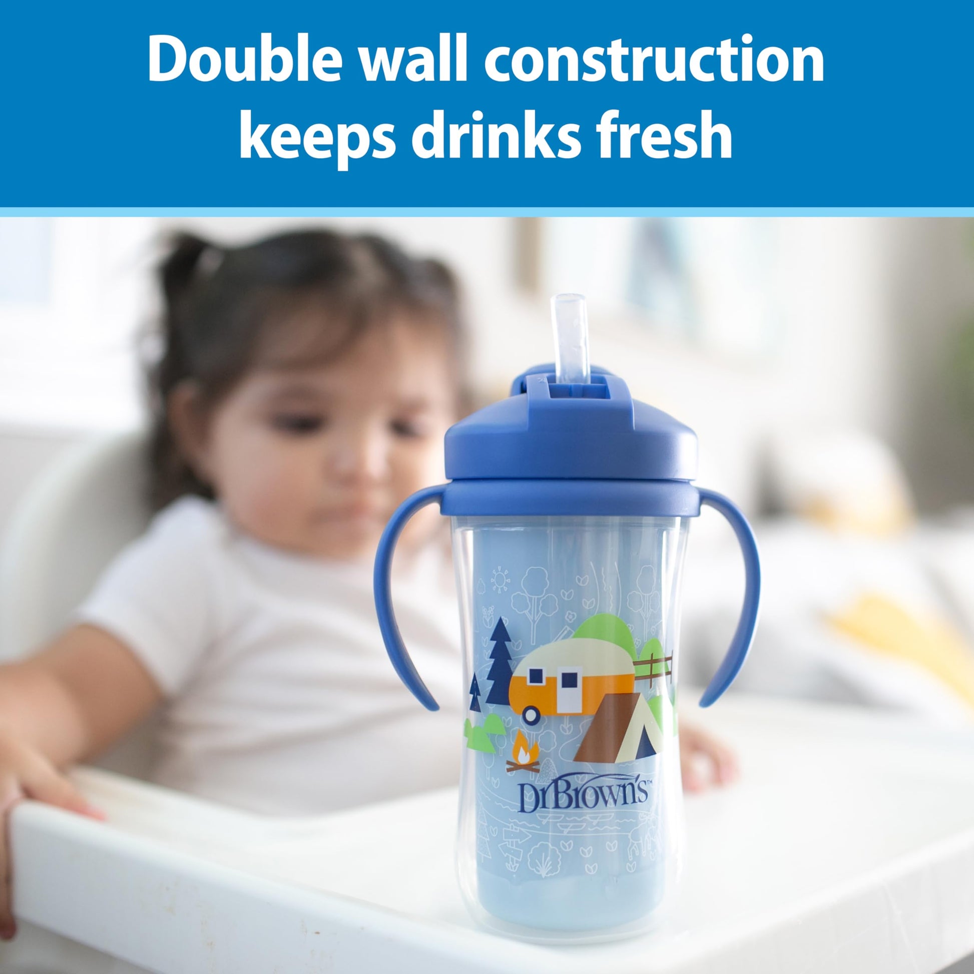 Dr. Brown's sippy cup showing removable handle design