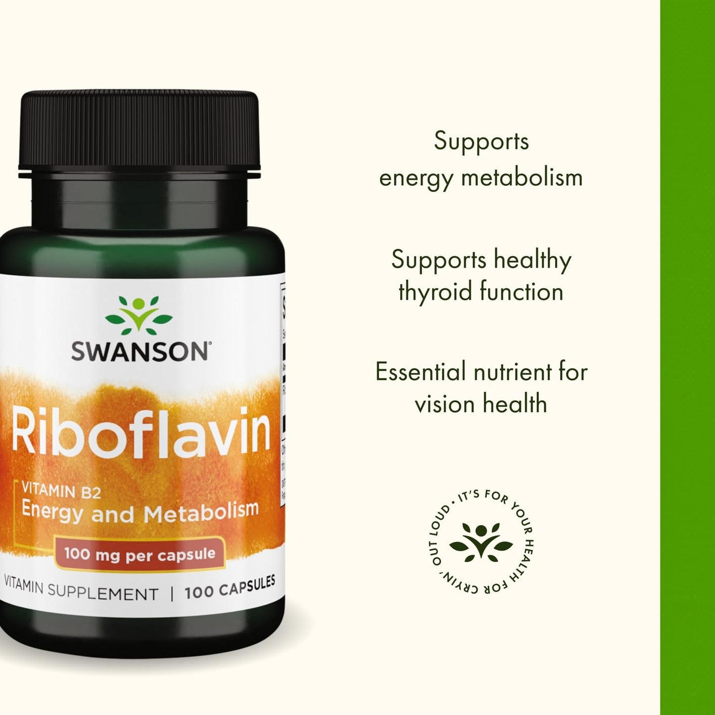 Imported Swanson Vitamin B2 metabolism support capsules