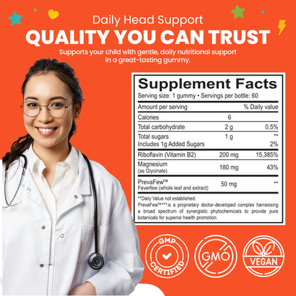 Veralinda Naturals Triple Protocol Formula Vitamin B2 and Magnesium strawberry gummies label facts
