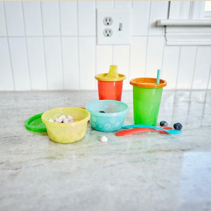 BPA-free durable plastic transition cups for toddlers aged nine months and older