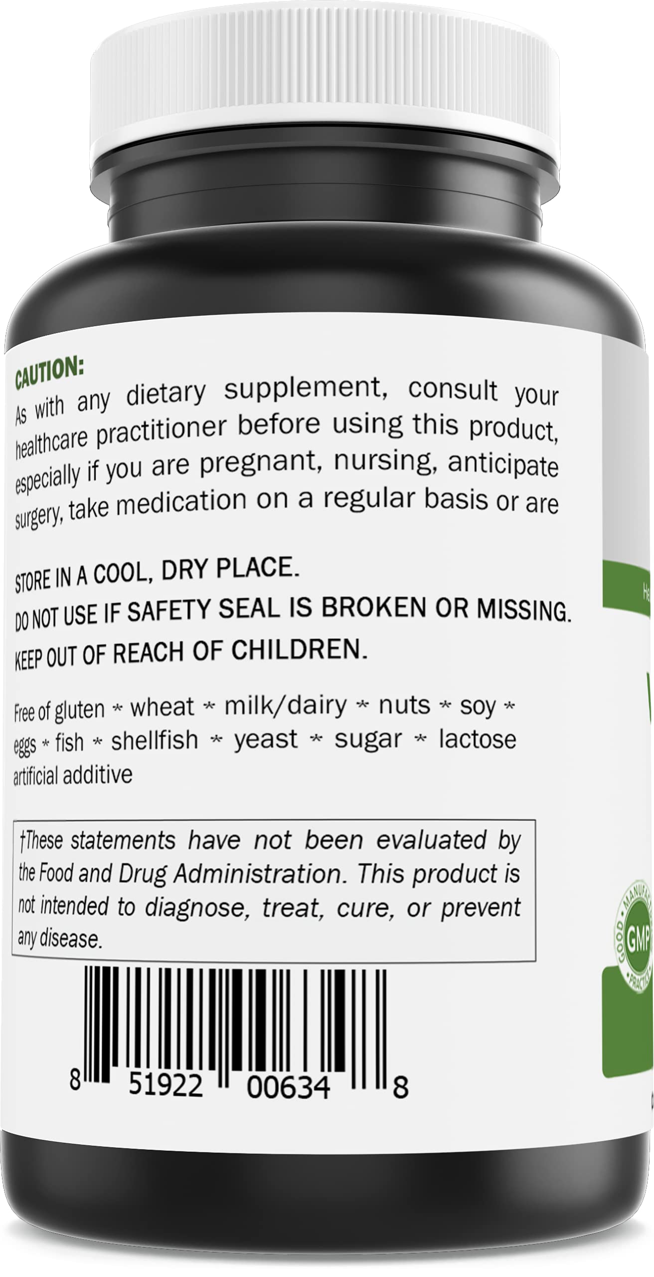 Authentic imported Brieofood Vitamin B2 bottle showing USA manufacturing standard seals