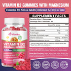 Side angle of Meenccd Riboflavin 400 Milligrams supplement bottle highlighting the clear ingredient facts and dosage details.