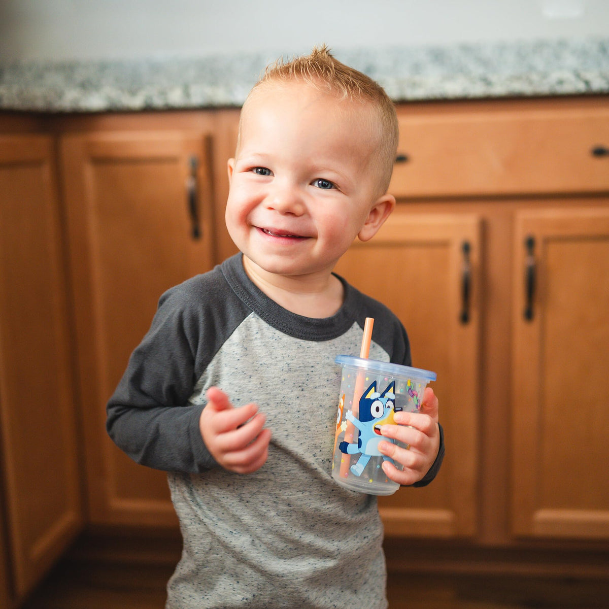 Set of 10 Bluey toddler straw cups with lids
