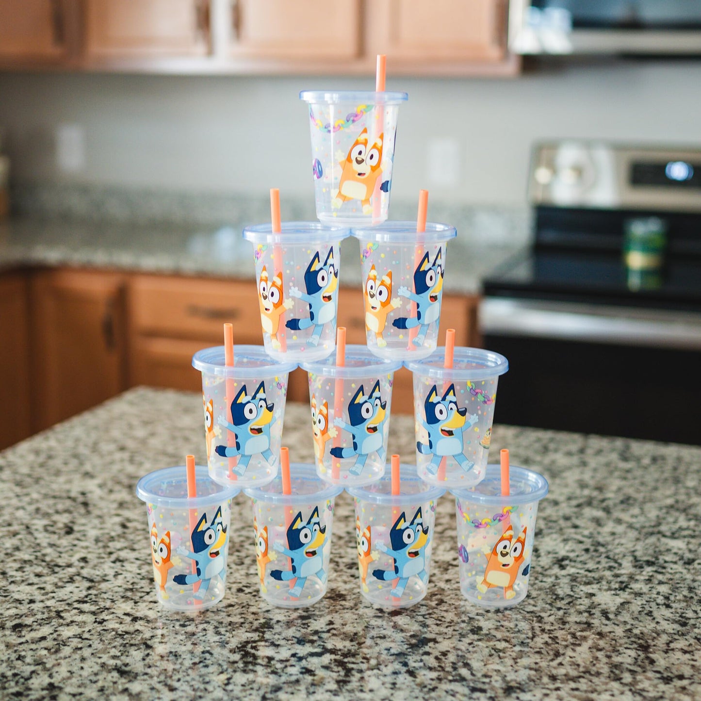 Bluey themed spill-proof sippy cups for toddlers