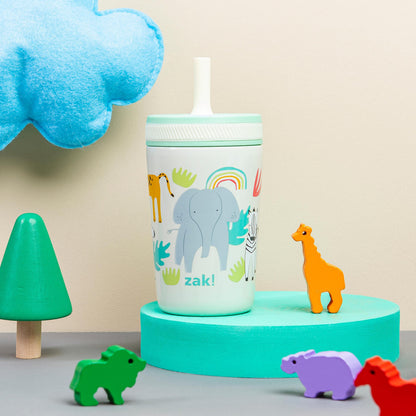 Zak Designs insulated kids sippy cup with leak proof straw